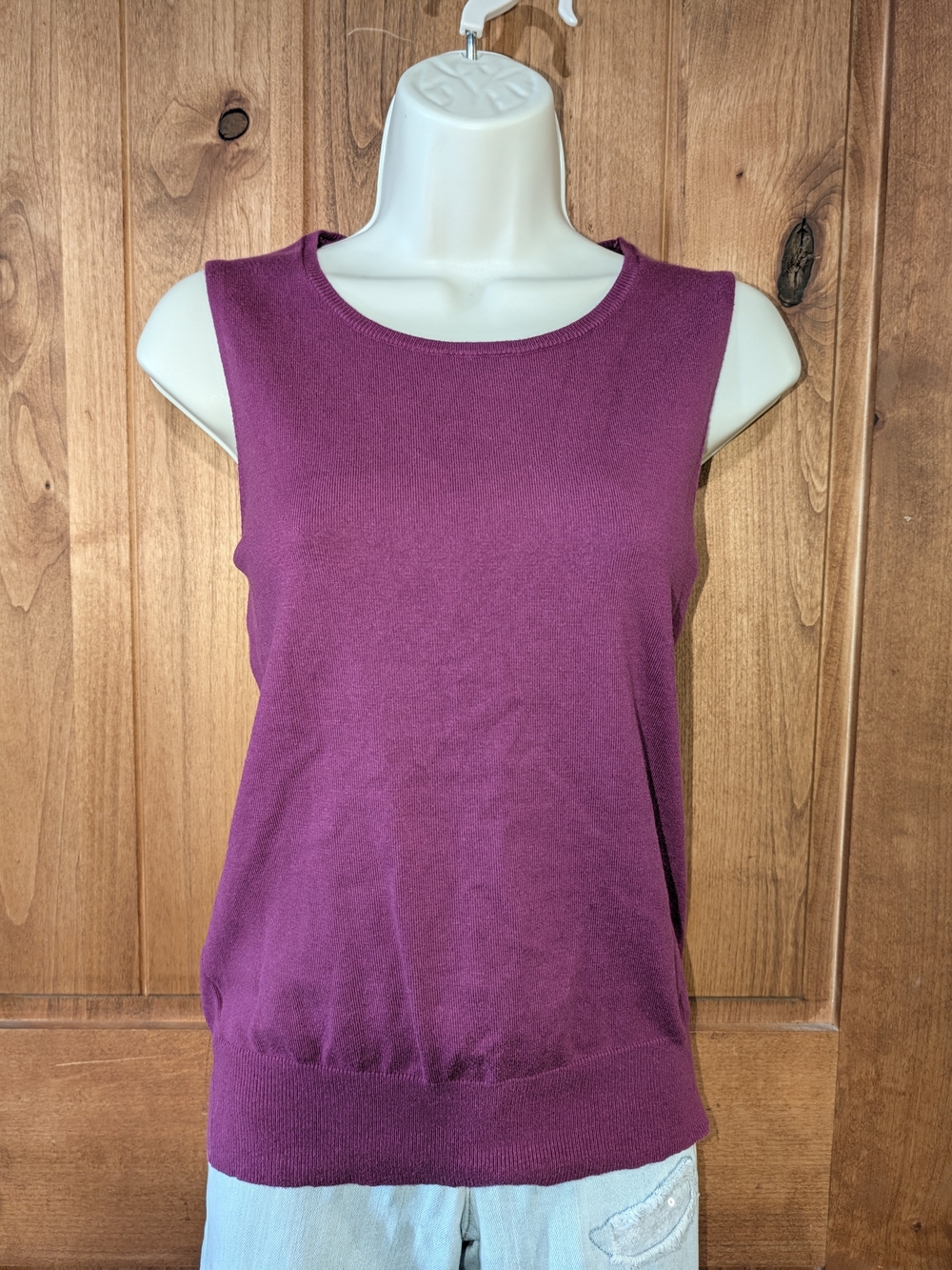 Sleeveless Knit Tank Top - Berry Purple